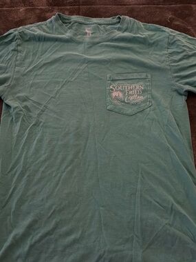Southern Fried Cotton Teal Short Sleeve Pocket Tee